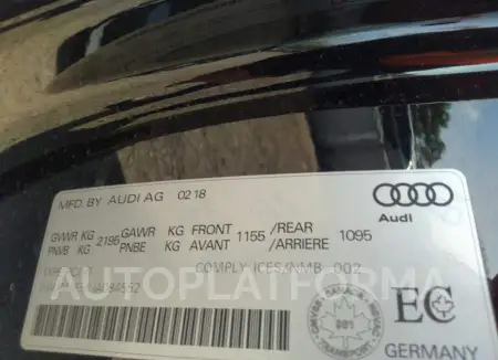 AUDI S5 PRESTIGE 2018 vin WAUR4AF5XJA084552 from auto auction Caiaai