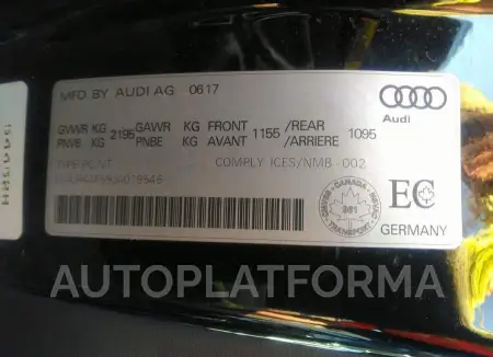 AUDI S5 COUPE TECHNIK 2018 vin WAUR4AF59JA019546 from auto auction Caiaai