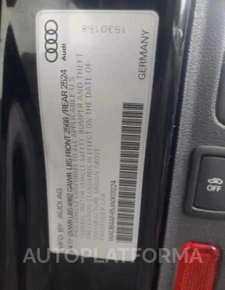 AUDI S4 PREMIUM 2018 vin WAUB4AF45JA003224 from auto auction Copart