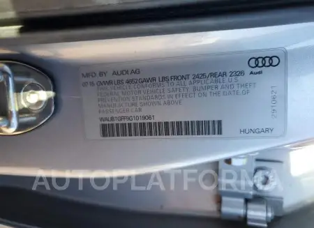 AUDI S3 PREMIUM 2016 vin WAUB1GFF9G1019061 from auto auction Copart