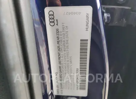 AUDI S3 PRESTIG 2017 vin WAUF1GFF3H1027059 from auto auction Copart