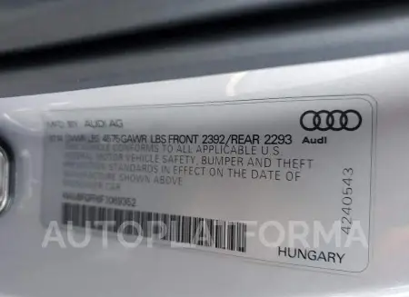 AUDI S3 PREMIUM 2015 vin WAUBFGFF6F1069352 from auto auction Copart