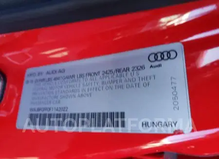 AUDI S3 PREMIUM 2015 vin WAUBFGFF0F1142022 from auto auction Copart