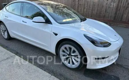 TESLA MODEL 3 2022 vin 5YJ3E1EA2NF144132 from auto auction Copart