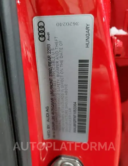 AUDI S3 PREMIUM 2015 vin WAUBFGFFXF1053364 from auto auction Copart