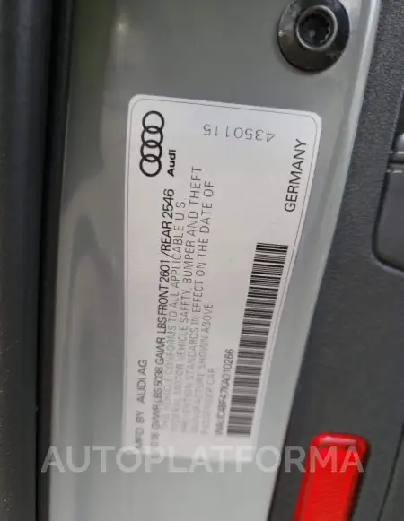 AUDI S4 PRESTIG 2019 vin WAUC4BF47KA010266 from auto auction Copart