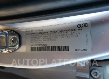 AUDI S3 PREMIUM 2015 vin WAUBFGFF2F1134276 from auto auction Copart