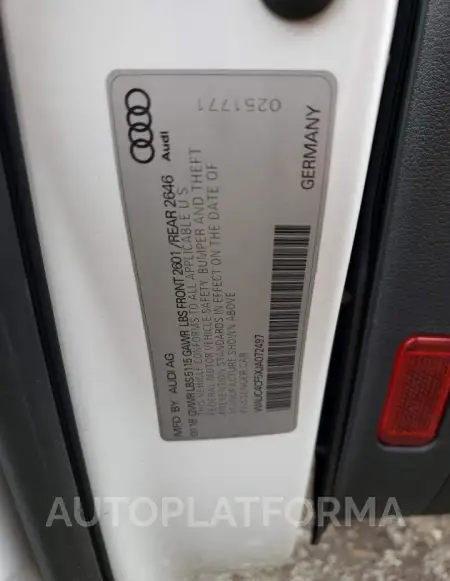 AUDI S5 PRESTIG 2018 vin WAUC4CF5XJA072497 from auto auction Copart