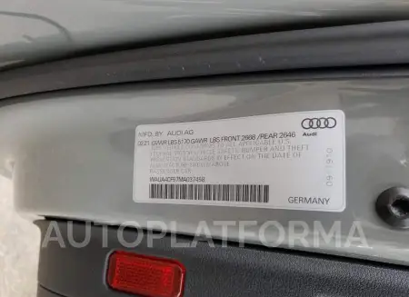 AUDI S5 PREMIUM 2021 vin WAUA4CF57MA037458 from auto auction Copart