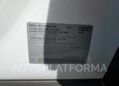 AUDI E-TRON PRE 2022 vin WA1AAAGE3NB013467 from auto auction Copart