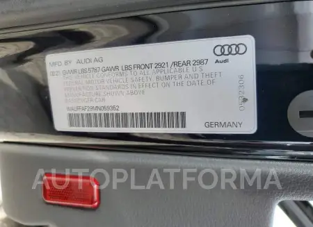 AUDI S6 PRESTIG 2021 vin WAUFFAF29MN059352 from auto auction Copart