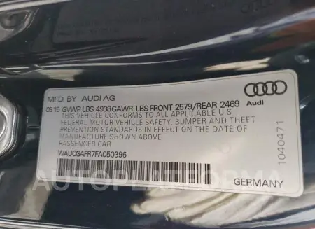 AUDI S5 PREMIUM 2015 vin WAUCGAFR7FA050396 from auto auction Copart