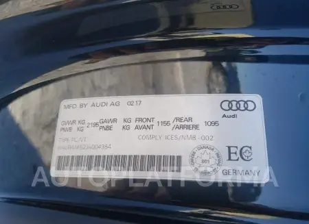 AUDI S5 PRESTIG 2018 vin WAUR4AF52JA004354 from auto auction Copart