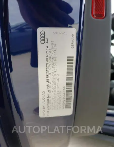 AUDI S5 PRESTIG 2018 vin WAU24GF54JN015577 from auto auction Copart