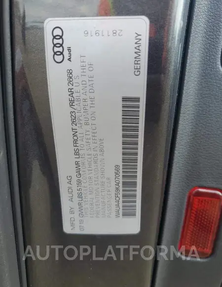 AUDI S5 PREMIUM 2019 vin WAUA4CF59KA070569 from auto auction Copart