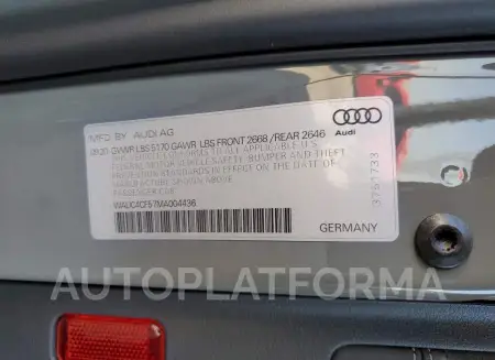 AUDI S5 PREMIUM 2021 vin WAUC4CF57MA004436 from auto auction Copart