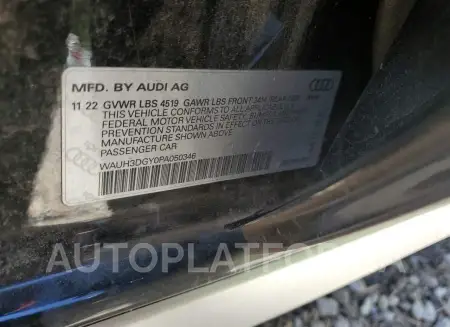 AUDI S3 PREMIUM 2023 vin WAUH3DGY0PA050346 from auto auction Copart