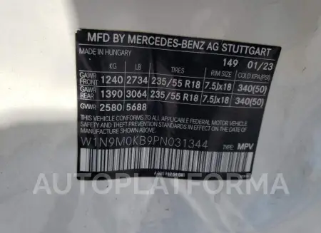 MERCEDES-BENZ EQB 300 4M 2023 vin W1N9M0KB9PN031344 from auto auction Copart