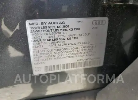 AUDI SQ5 PRESTI 2018 vin WA1C4BFY9J2139957 from auto auction Copart