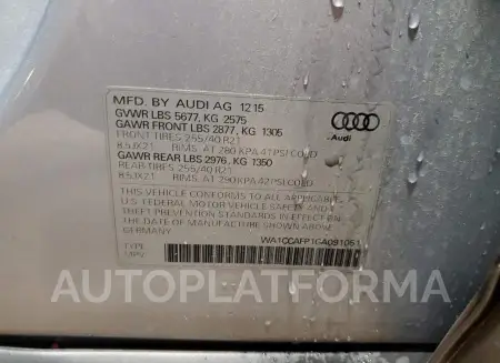 AUDI SQ5 PREMIU 2016 vin WA1CCAFP1GA091051 from auto auction Copart