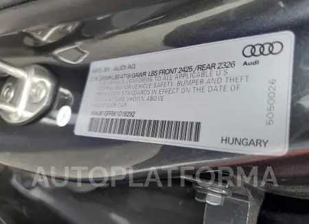 AUDI S3 PREMIUM 2019 vin WAUB1GFF5K1019292 from auto auction Copart