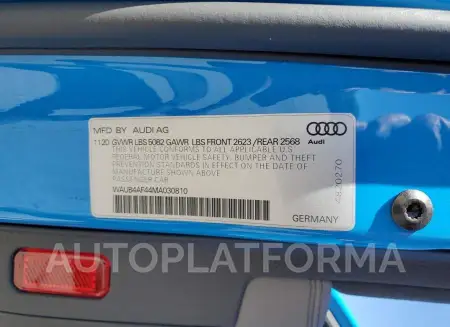 AUDI S4 PREMIUM 2021 vin WAUB4AF44MA030810 from auto auction Copart