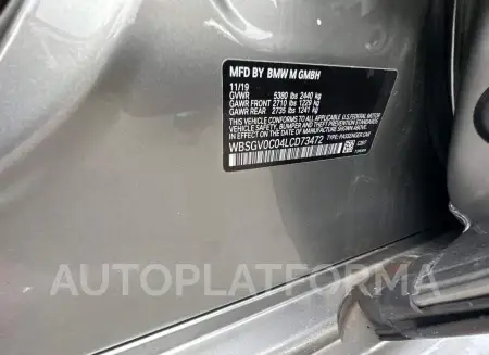 BMW M8 2020 vin WBSGV0C04LCD73472 from auto auction Copart