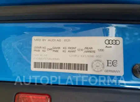 AUDI S5 PRESTIG 2021 vin WAUB4CF57MA030885 from auto auction Copart