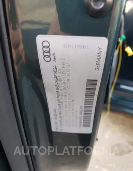 AUDI S4 PREMIUM 2018 vin WAUB4AF41JA003754 from auto auction Copart