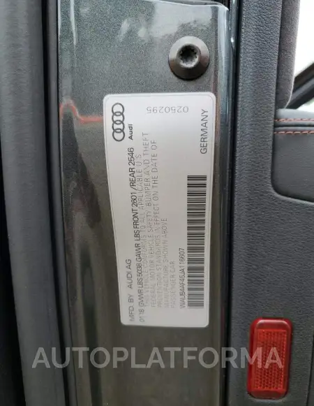 AUDI S4 PREMIUM 2018 vin WAUB4AF45JA116607 from auto auction Copart