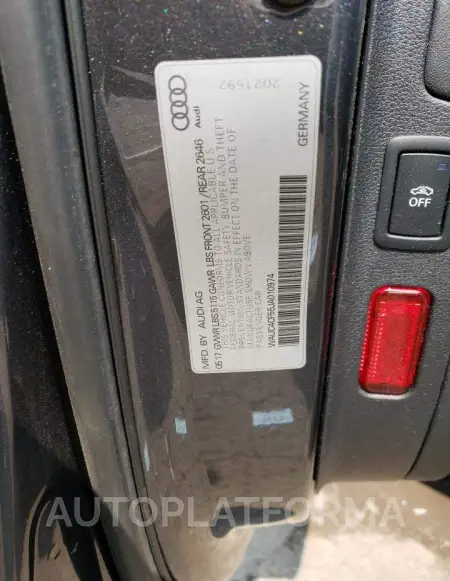 AUDI S5 PRESTIG 2018 vin WAUC4CF55JA010974 from auto auction Copart