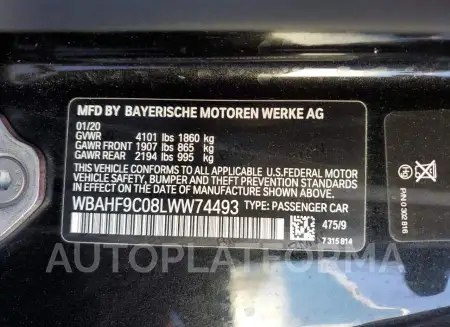 BMW Z4 M40I 2020 vin WBAHF9C08LWW74493 from auto auction Copart