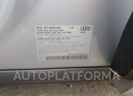 AUDI E-TRON PRE 2021 vin WA1LAAGE9MB015411 from auto auction Copart