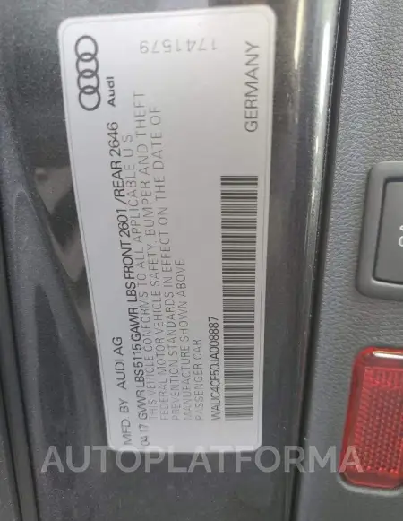 AUDI S5 PRESTIG 2018 vin WAUC4CF50JA008887 from auto auction Copart