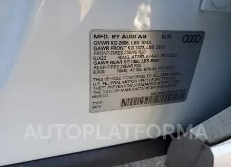 AUDI SQ5 PREMIU 2023 vin WA1B4AFY4P2113930 from auto auction Copart