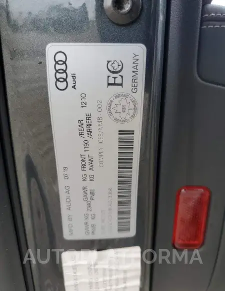 AUDI S5 PRESTIG 2019 vin WAUC4CF59KA073366 from auto auction Copart