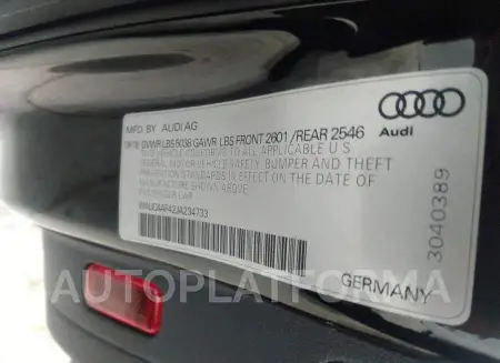 AUDI S4 2018 vin WAUC4AF42JA234733 from auto auction Iaai