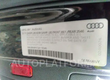 AUDI S4 2018 vin WAUB4AF47JA115345 from auto auction Iaai