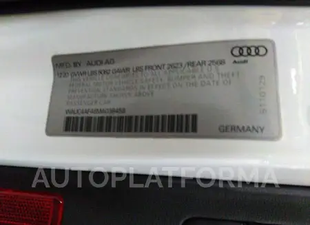 AUDI S4 2021 vin WAUC4AF46MA038458 from auto auction Iaai