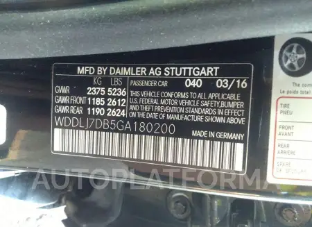 MERCEDES-BENZ CLS 2016 vin WDDLJ7DB5GA180200 from auto auction Iaai