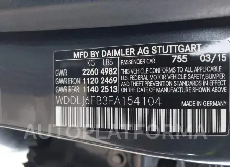 MERCEDES-BENZ CLS-CLASS 2015 vin WDDLJ6FB3FA154104 from auto auction Iaai