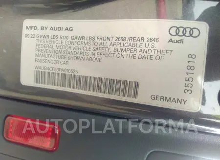 AUDI S5 SPORTBACK 2023 vin WAUB4CF53PA010525 from auto auction Iaai