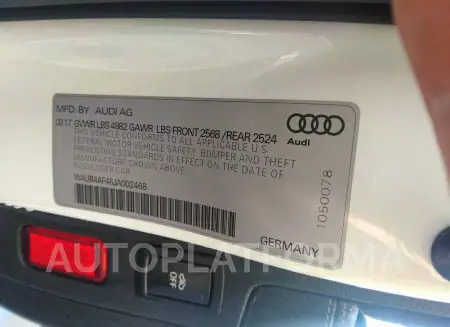 AUDI S4 2018 vin WAUB4AF46JA002468 from auto auction Iaai