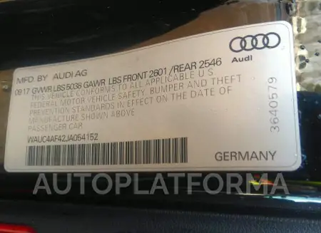 AUDI S4 2018 vin WAUC4AF42JA054152 from auto auction Iaai