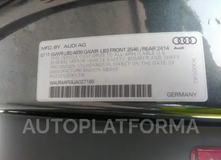 AUDI S5 COUPE 2018 vin WAUR4AF5XJA027185 from auto auction Iaai