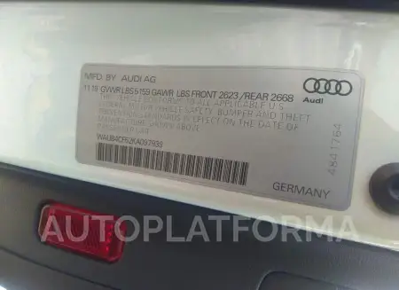 AUDI S5 SPORTBACK 2019 vin WAUB4CF52KA097939 from auto auction Iaai