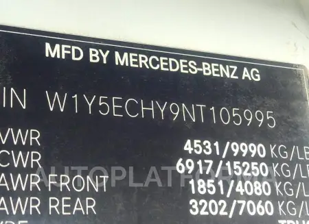 MERCEDES-BENZ SPRINTER CARGO VAN 2022 vin W1Y5ECHY9NT105995 from auto auction Iaai