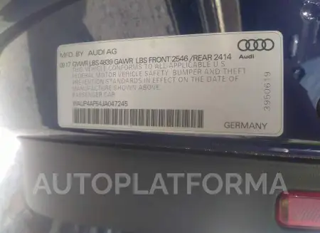 AUDI S5 COUPE 2018 vin WAUP4AF54JA047245 from auto auction Iaai