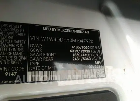 MERCEDES-BENZ SPRINTER CARGO VAN 2021 vin W1W4DDHY0MT047920 from auto auction Iaai