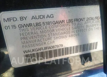 AUDI S4 2015 vin WAUKGAFL8FA087979 from auto auction Iaai